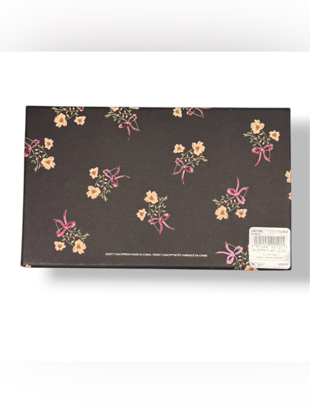 NWT Coach Butterfly Applique Clutch in Black - Style No. 24018B In Box - Picture 3 of 7
